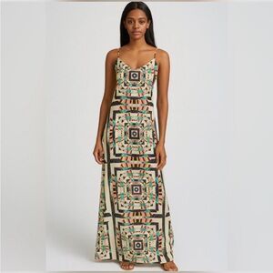 Mara Hoffman Black and White Geometric Maxi Dress M